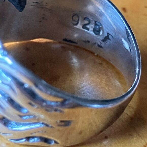 Sleeping Beauty Turquoise Sterling Silver Dolphin Ring Size 7 - Picture 5 of 8